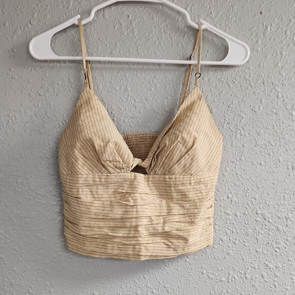 🚨2/$25 or 5/$50🚨Zara Beige Striped Camisole Top
